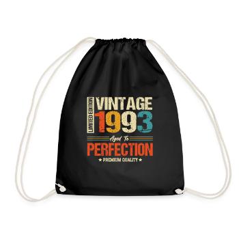 Vintage 1993 vintage anniversaire rétro cadeau - Sac de sport léger - noir - Devant