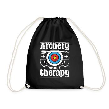 Archery is my therapy - Drawstring Bag - black - Front