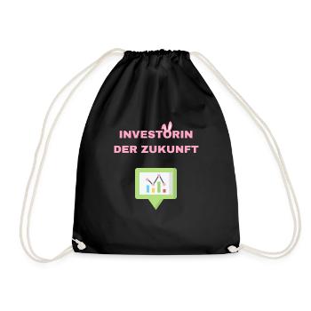 Investorin der Zukunft - Turnbeutel - Schwarz - Vorne
