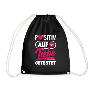 Tested positive for love engagement wedding anniversary - Drawstring Bag - black - Front