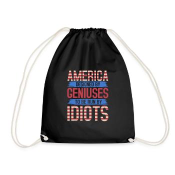 L’AMÉRIQUE CONÇUE PAR DES GÉNIES IDIOTS - Sac de sport léger - noir - Devant