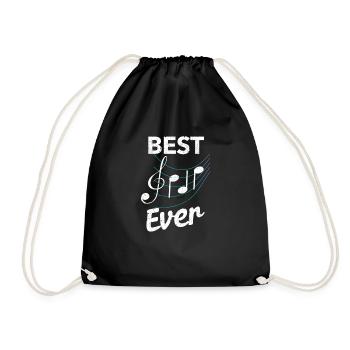 Bester Papa aller Zeiten Musiknoten Lustiger Vater - Turnbeutel - Schwarz - Vorne