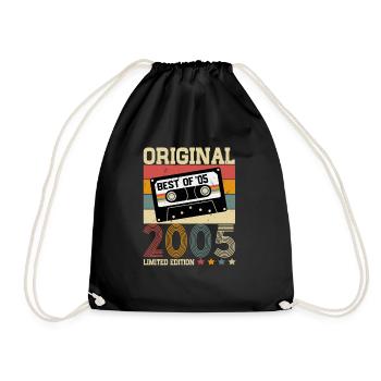 Né en 2005 Vintage Anniversaire Rétro - Sac de sport léger - noir - Devant