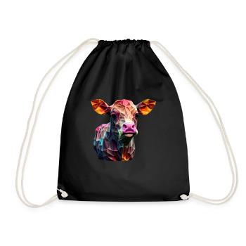 cows farmer farmer cow lover funny cow - Drawstring Bag - black - Front