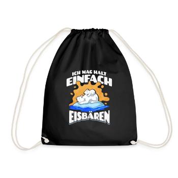 Ich Mag Halt Einfach Eisbären - Turnbeutel - Schwarz - Vorne