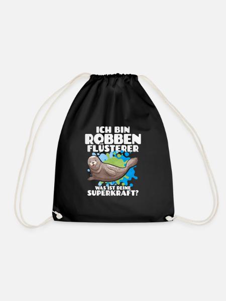 Ich Bin Robben Flüsterer Was Ist Deine Superkraft - Turnbeutel - Schwarz