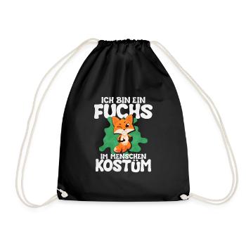Ich Bin Ein Fuchs Im Menschen Kostum - Turnbeutel - Schwarz - Vorne