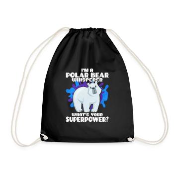 Polar bear - Drawstring Bag - black - Front