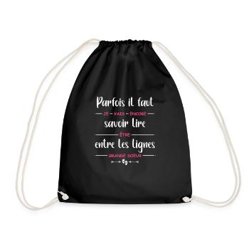 je vais encore être grande soeur - Sac de sport léger - noir - Devant
