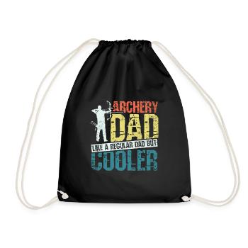 Father's Day Archery Cool Dad - Drawstring Bag - black - Front