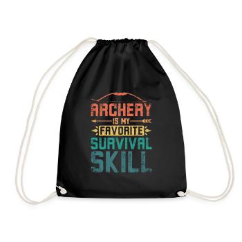 Archery is my favorite survival skill - Drawstring Bag - black - Front
