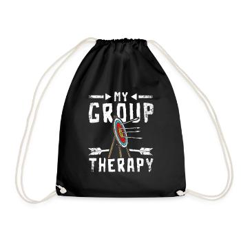 My group therapy archery - Drawstring Bag - black - Front