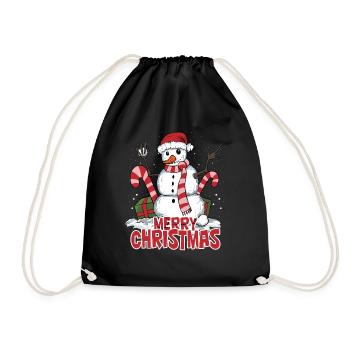 Bonhomme de neige joyeux Noël graphique amusant - Sac de sport léger - noir - Devant