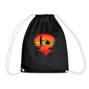 Grillen und Camper Geschenkidee - Turnbeutel - Schwarz - Vorne