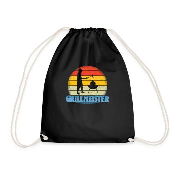 Grillen und Camper Geschenkidee - Turnbeutel - Schwarz - Vorne