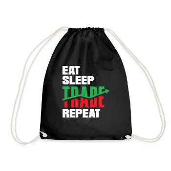 Eat Sleep Trade Repeat Investor Day - Drawstring Bag - black - Front