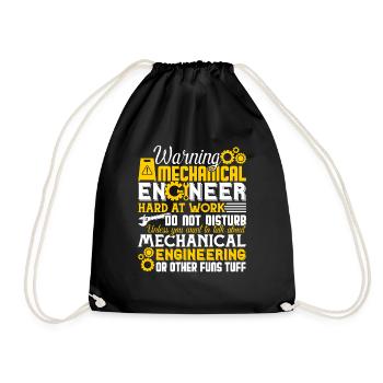 Mechanical Engineer Hard At Work - Drawstring Bag - black - Front