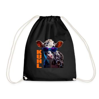 cows farmer farmer cow lover funny cow - Drawstring Bag - black - Front