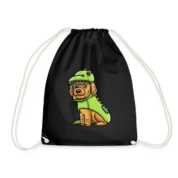 Chien Cockapoo en costume de dinosaure - Sac de sport léger - noir - Devant