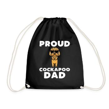 Cockapoo Dog - Drawstring Bag - black - Front