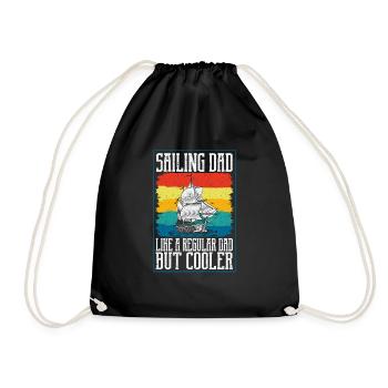 Sailing Dad Definition Funny Sport Sailor - Drawstring Bag - black - Front