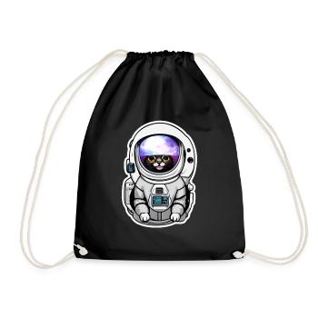 chat astronaute dans l espace - Sac de sport léger - noir - Devant
