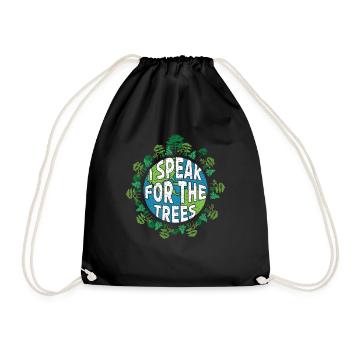 Speak Trees Save Nature Oceans Day Earth Day - Turnbeutel - Schwarz - Vorne