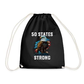 50 States Strong American Bald Eagle America 4th - Turnbeutel - Schwarz - Vorne