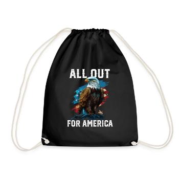 All Out for America American Bald Eagle America - Turnbeutel - Schwarz - Vorne