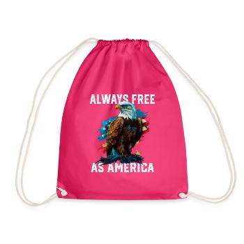 Toujours libre comme l’Amérique Pygargue à tête blanche américain États-Unis - Sac de sport léger - fuchsia - Devant