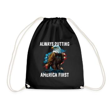 Always Putting America First American Bald Eagle - Turnbeutel - Schwarz - Vorne