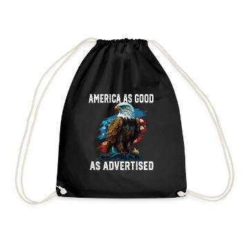 America as Good as Advertised July 4 Fourth Of - Turnbeutel - Schwarz - Vorne