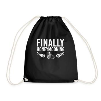 Finally Honey Mooning Ehepartner Flitterwochen - Turnbeutel - Schwarz - Vorne