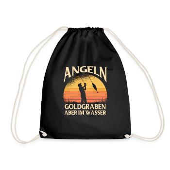 Angeln Fishing Fisher Angelrute Karpfen Rute Fisch - Turnbeutel - Schwarz - Vorne