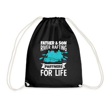 Father And Son River Rafting Partners For Life - Turnbeutel - Schwarz - Vorne