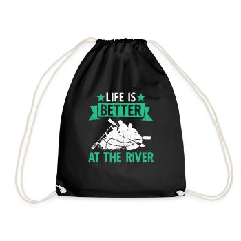 River Rafting Life Is Better At The Rivier - Turnbeutel - Schwarz - Vorne