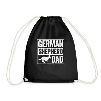 German Shepherd Dad Dog Lovers Father's Day - Drawstring Bag - black - Front