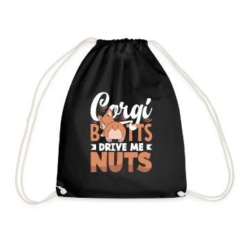 Corgi Butts Drive Me Nuts Corgi Butt Dog Lovers - Drawstring Bag - black - Front