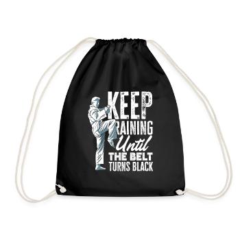 Keep Training Until The Belt Turns Black - Turnbeutel - Schwarz - Vorne