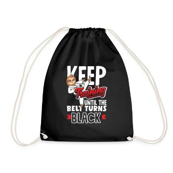 Keep Training Until The Belt Turns Black - Turnbeutel - Schwarz - Vorne
