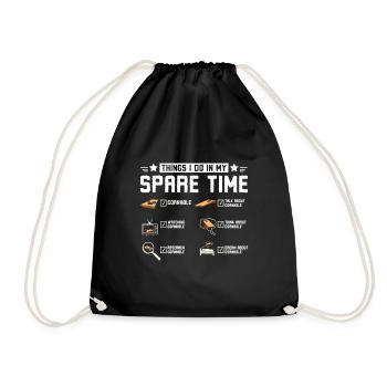 Do things in my spare time, play cornhole - Drawstring Bag - black - Front