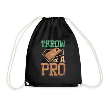 Throw cornhole like a pro - Drawstring Bag - black - Front