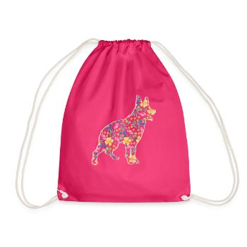 Australian Cattle Dog - Drawstring Bag - fuchsia - Front
