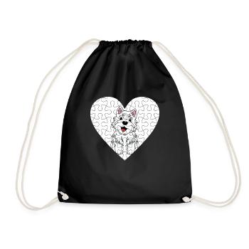 West highland terrier - Drawstring Bag - black - Front