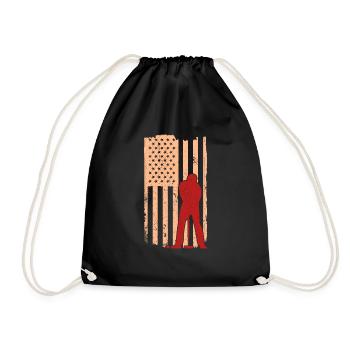 Croquet Player Usa Flag Croquet - Turnbeutel - Schwarz - Vorne