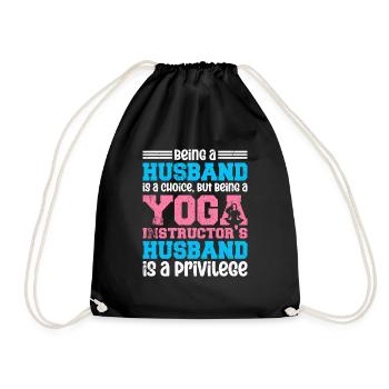 Being A Husband Is A Choice Yoga Instructor - Drawstring Bag - black - Front