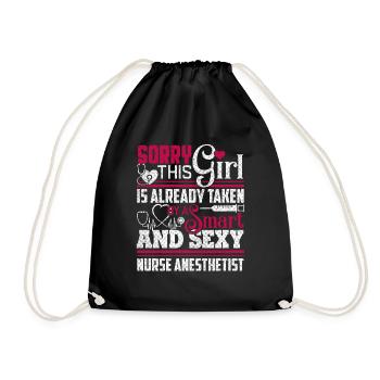 Nurse Anesthetist Taken By Nurse Anesthetist - Drawstring Bag - black - Front