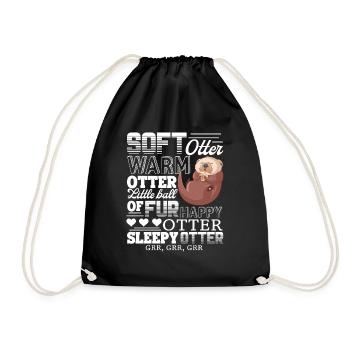 Otter Soft Otter Warm Otter - Drawstring Bag - black - Front