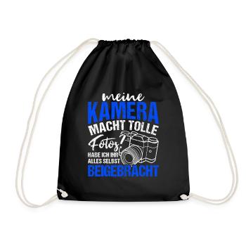Kamera Fotografie Spruch Lichtbildner Geschenk Fot - Turnbeutel - Schwarz - Vorne