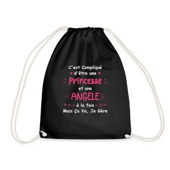 C'est compliqué d'être une princesse et une angèle - Sac de sport léger - noir - Devant